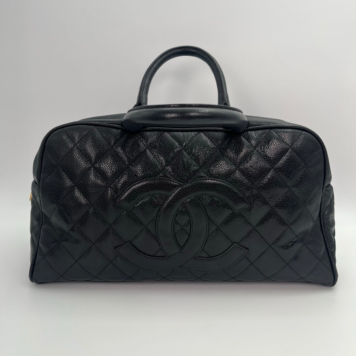 Chanel Black Caviar Leather Boston Bowling Bag[Used]