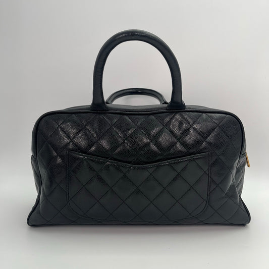 Chanel Black Caviar Leather Boston Bowling Bag[Used]