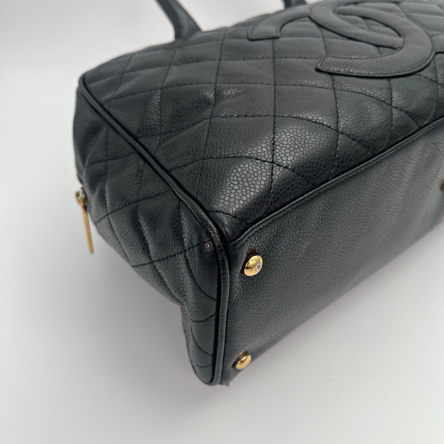 Chanel Black Caviar Leather Boston Bowling Bag[Used]