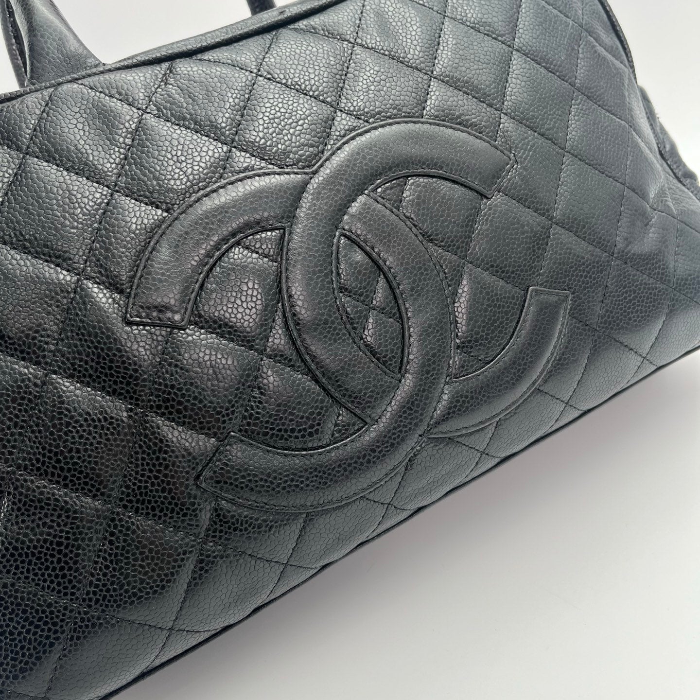 Chanel Black Caviar Leather Boston Bowling Bag[Used]
