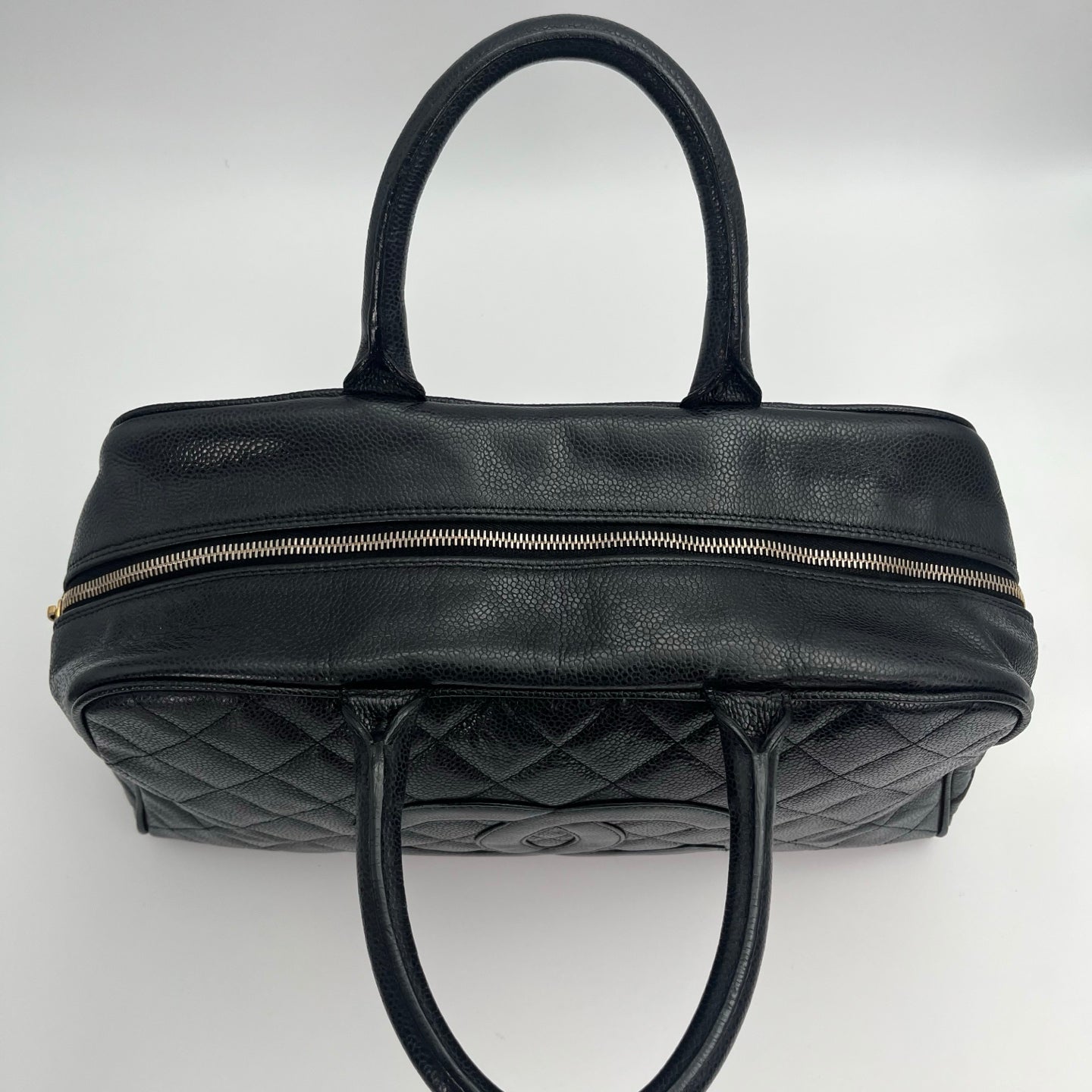 Chanel Black Caviar Leather Boston Bowling Bag[Used]