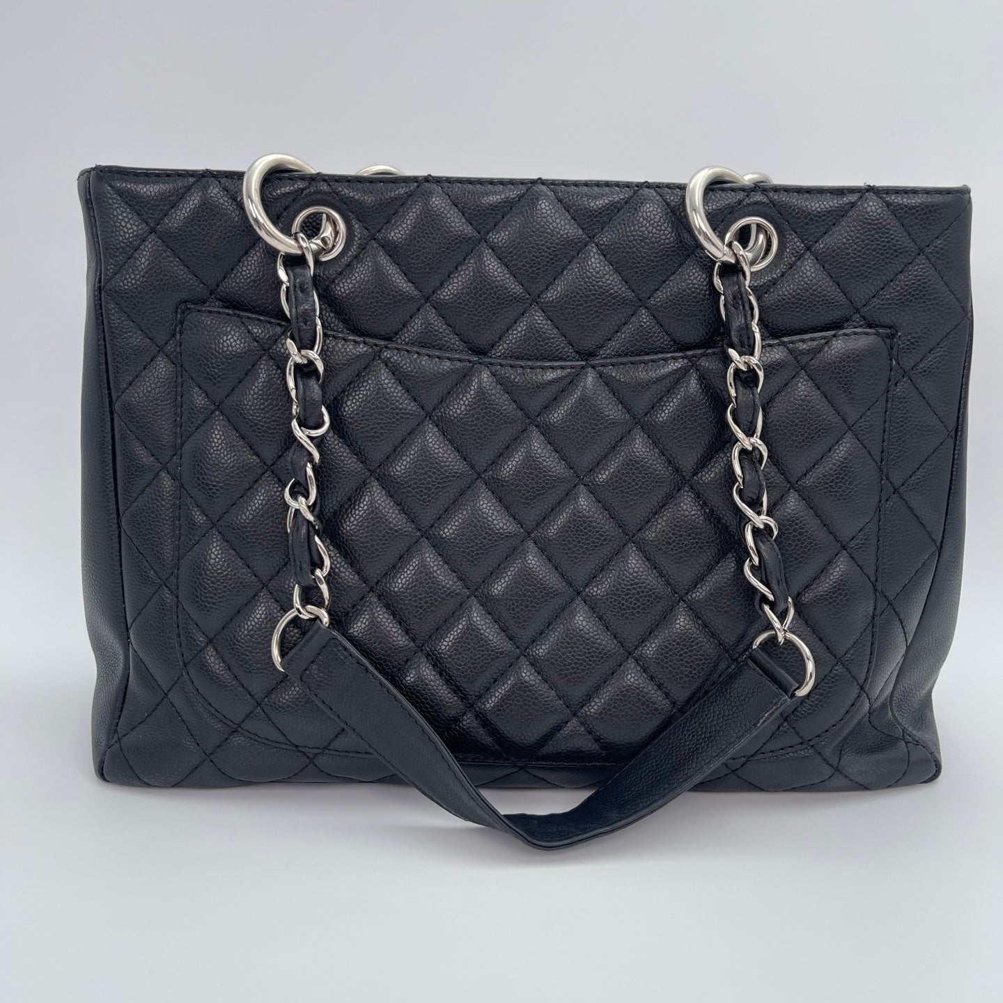 Chanel GST Grand Shopping Tote Black/Silver [Used]