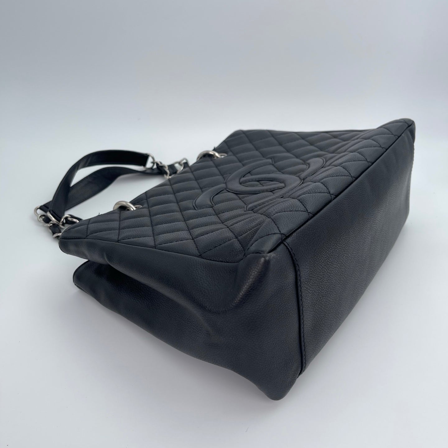 Chanel GST Grand Shopping Tote Black/Silver [Used]
