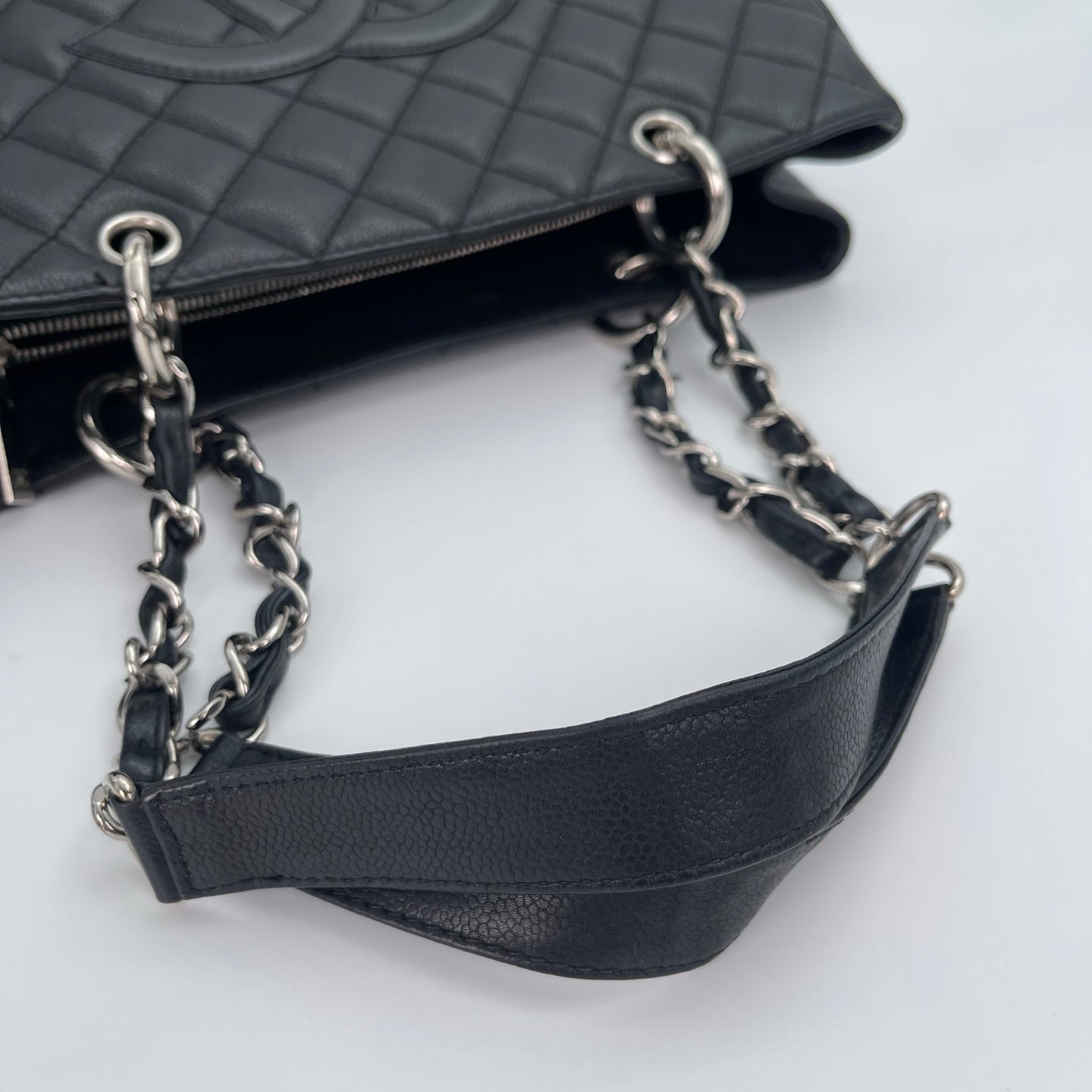 Chanel GST Grand Shopping Tote Black/Silver [Used]