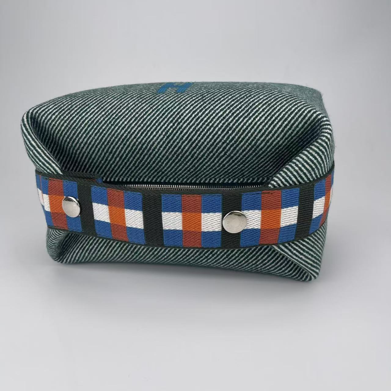 Hermès Blue-grey wool vanity pouch [Brand New]