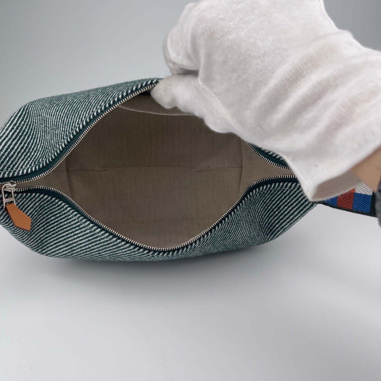 Hermès Blue-grey wool vanity pouch [Brand New]