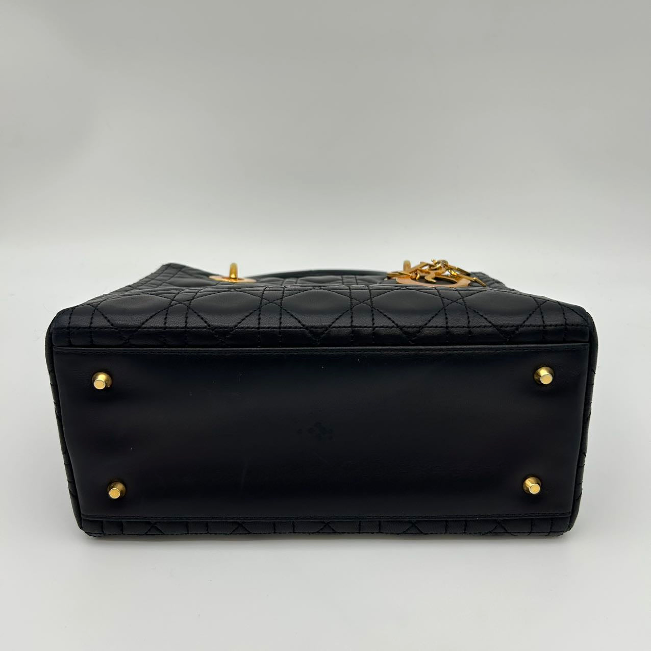 Dior Lady Dior Medium 2-Way Bag in Black with Gold Hardware [Used]