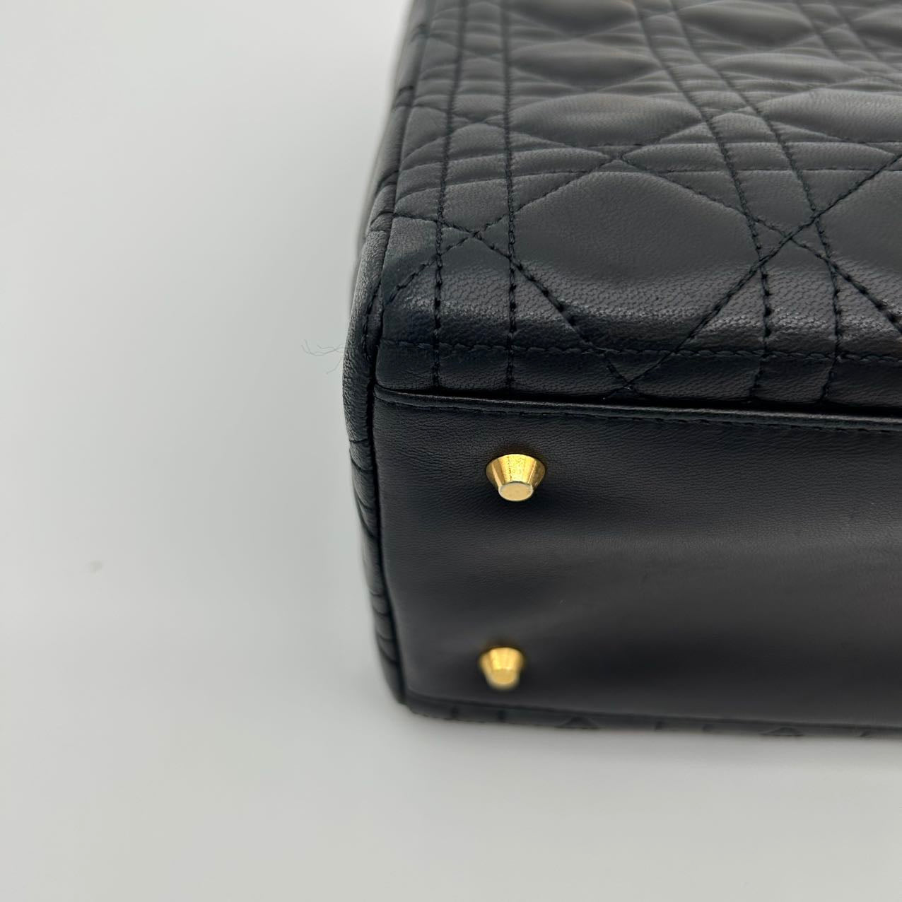 Dior Lady Dior Medium 2-Way Bag in Black with Gold Hardware [Used]