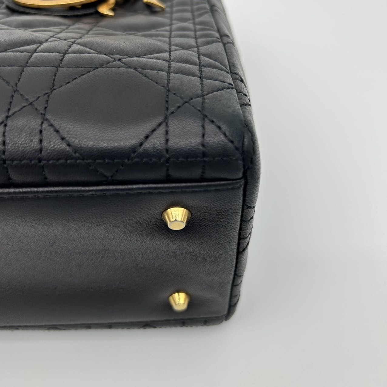 Dior Lady Dior Medium 2-Way Bag in Black with Gold Hardware [Used]