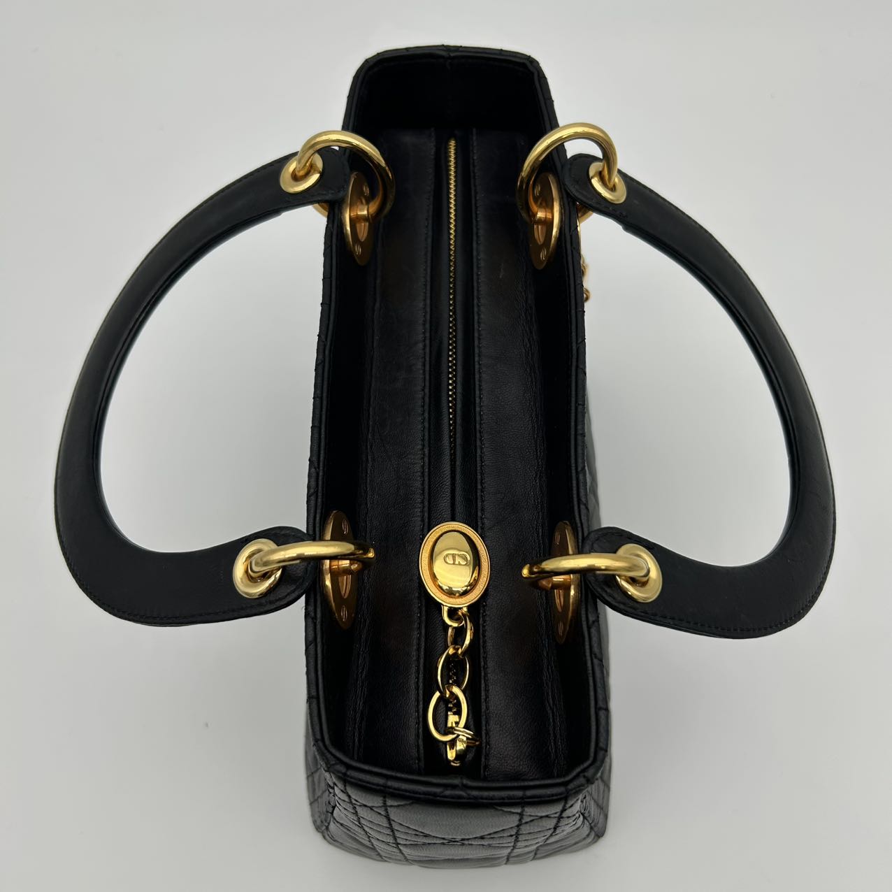 Dior Lady Dior Medium 2-Way Bag in Black with Gold Hardware [Used]