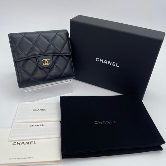 Chanel Lambskin Classic Flap Tri-Fold Wallet [Used]