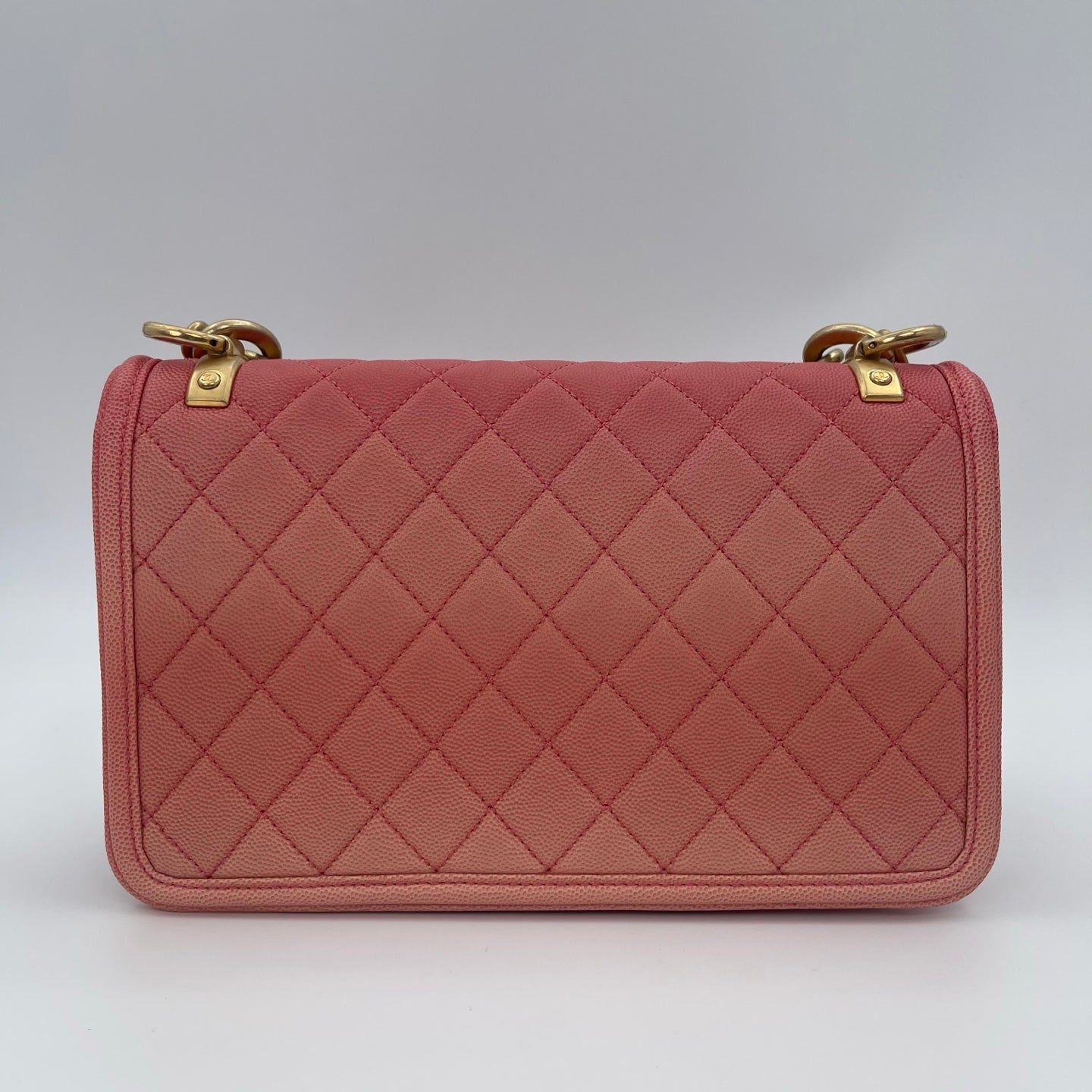 Chanel 19C “Sunset on the Sea” Medium Flap Bag in Coral Pink Caviar [Used]