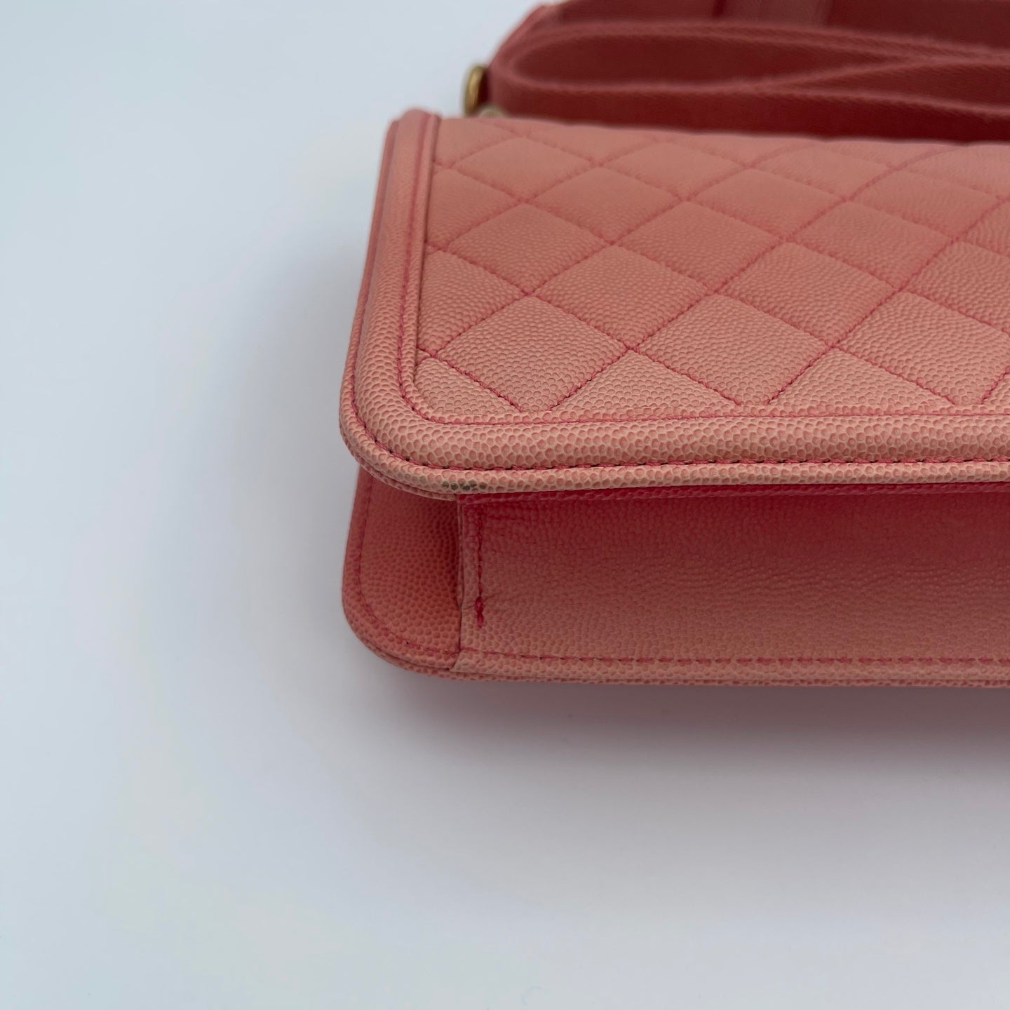 Chanel 19C “Sunset on the Sea” Medium Flap Bag in Coral Pink Caviar [Used]