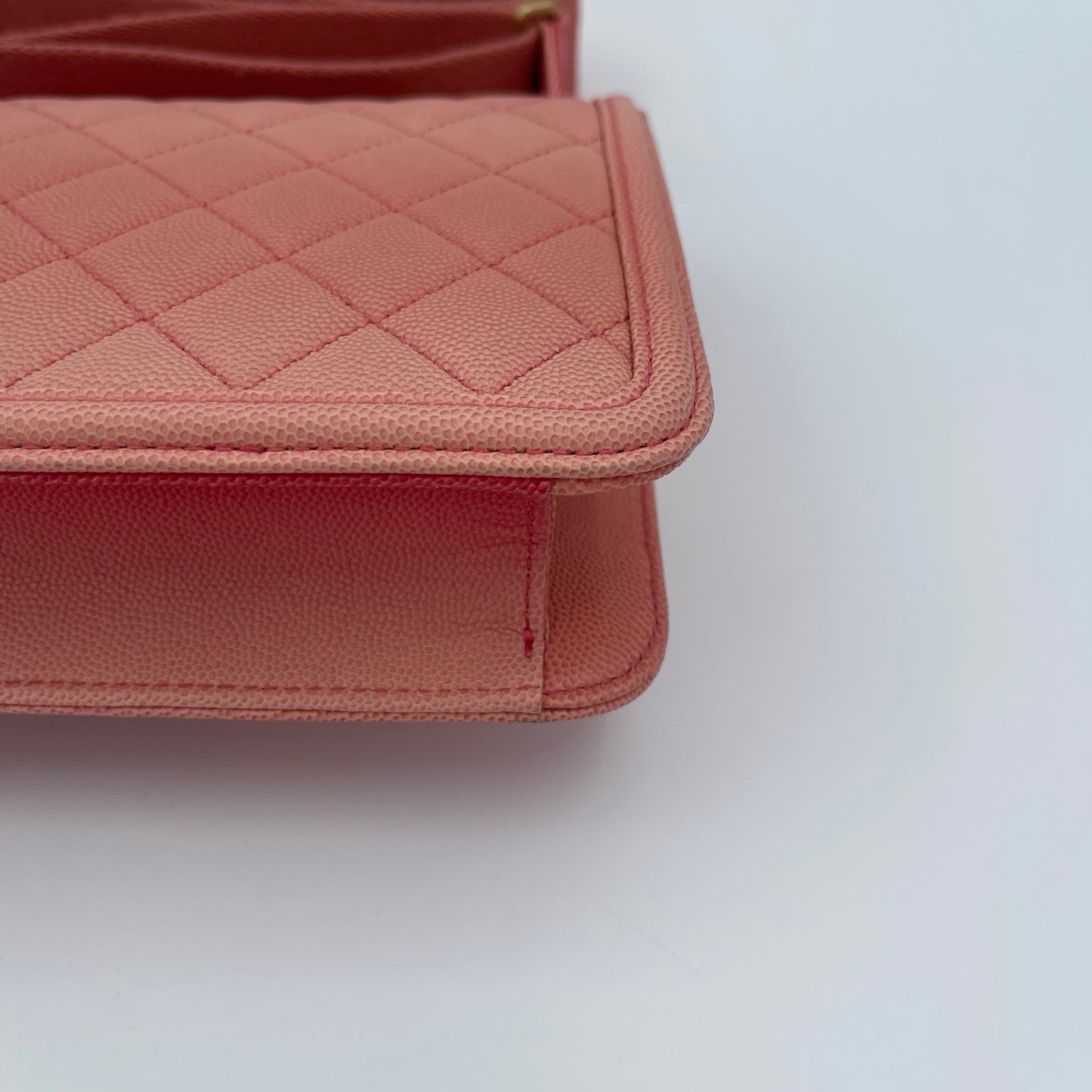 Chanel 19C “Sunset on the Sea” Medium Flap Bag in Coral Pink Caviar [Used]