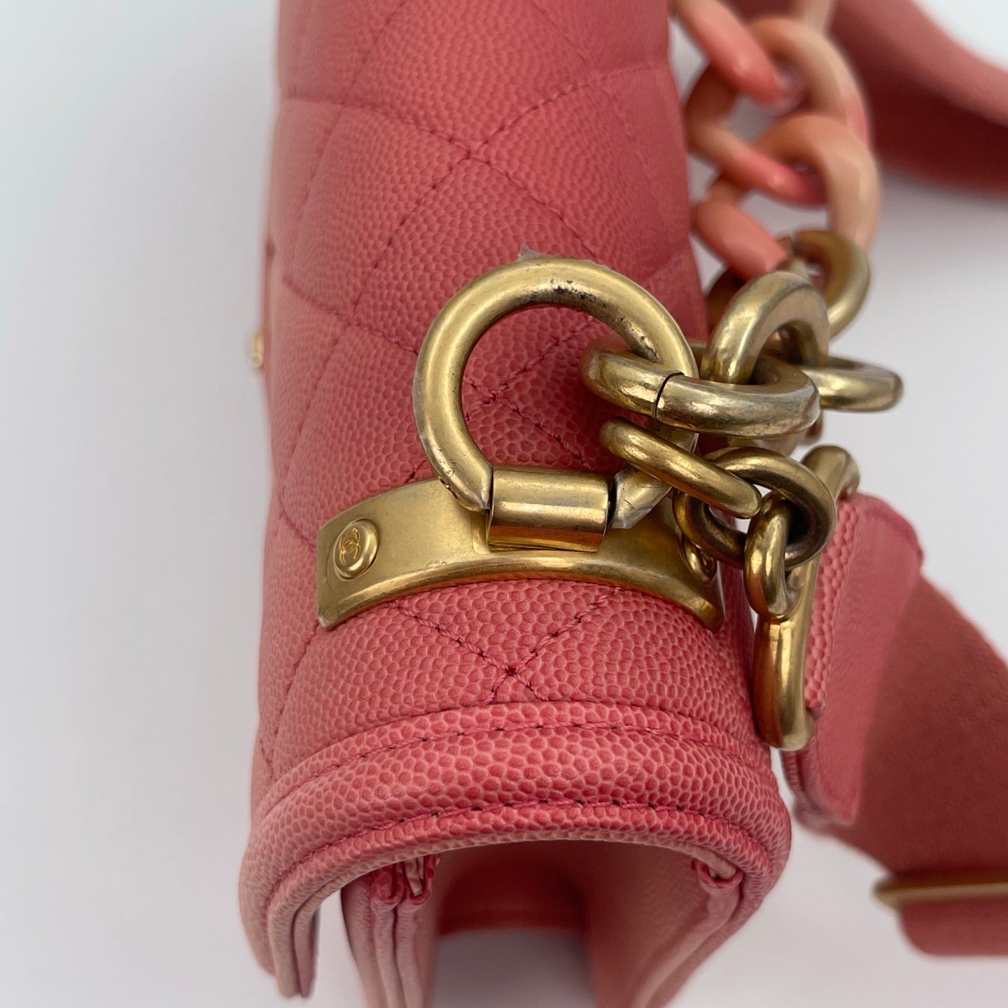 Chanel 19C “Sunset on the Sea” Medium Flap Bag in Coral Pink Caviar [Used]
