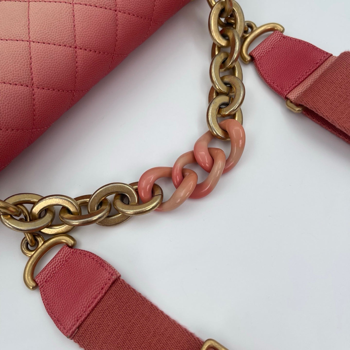 Chanel 19C “Sunset on the Sea” Medium Flap Bag in Coral Pink Caviar [Used]