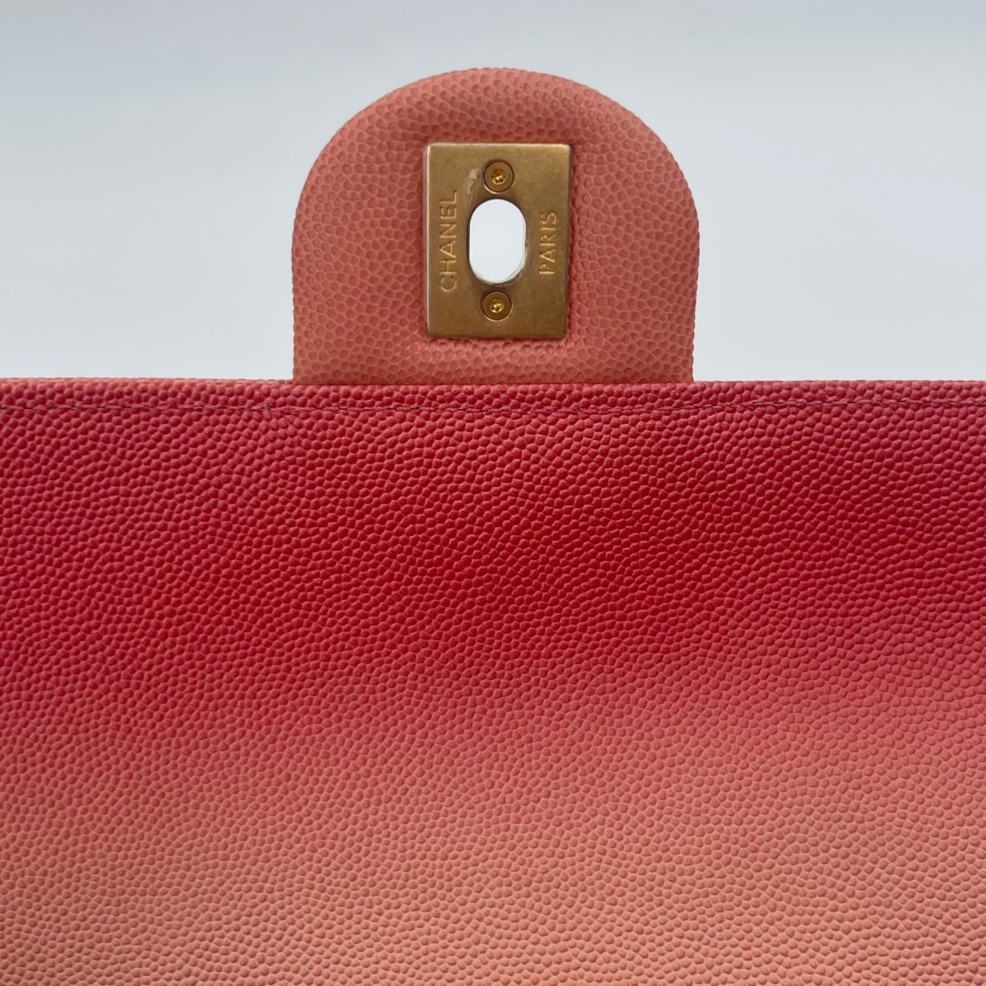 Chanel 19C “Sunset on the Sea” Medium Flap Bag in Coral Pink Caviar [Used]