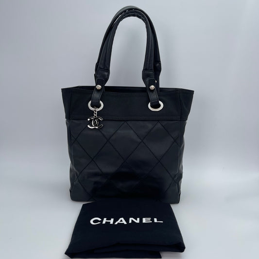 Chanel Mixed Leather & Canvas Small Top Handle Tote Bag [Used]