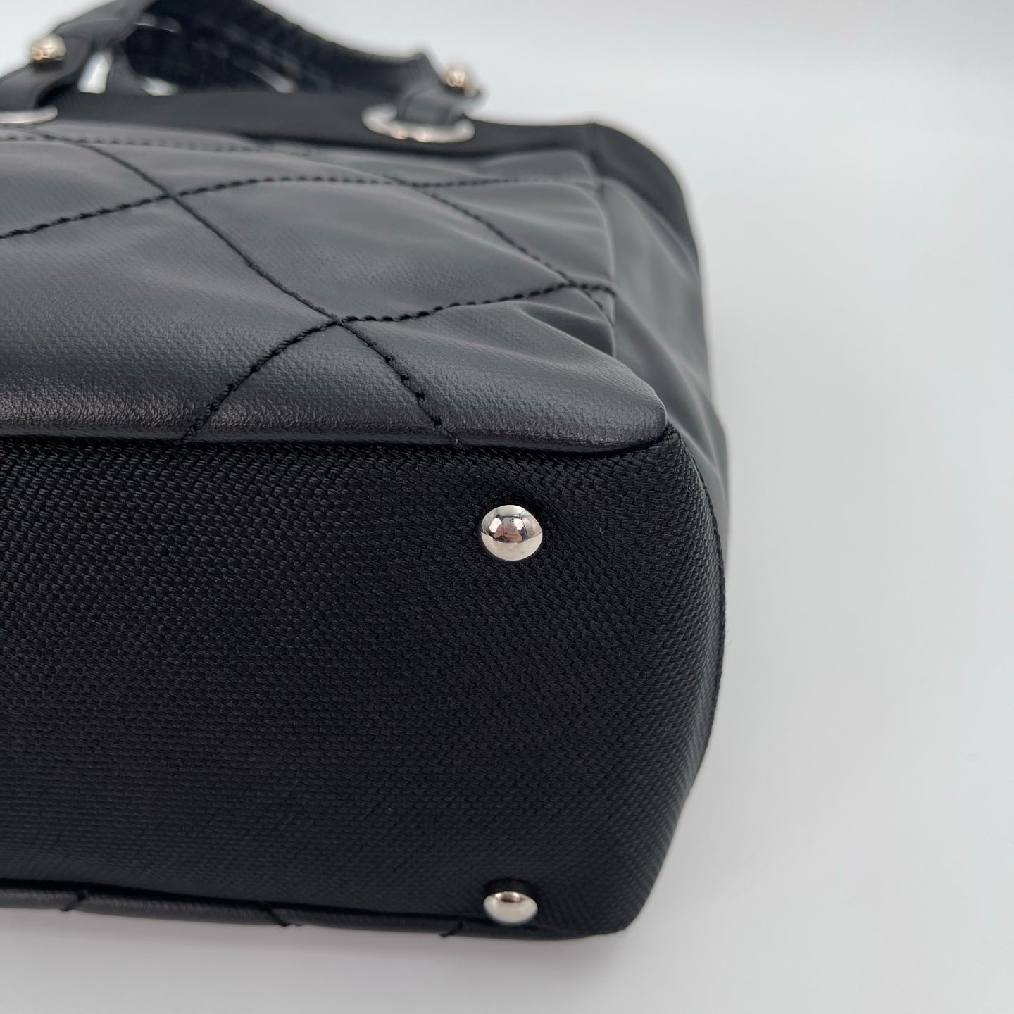 Chanel Mixed Leather & Canvas Small Top Handle Tote Bag [Used]