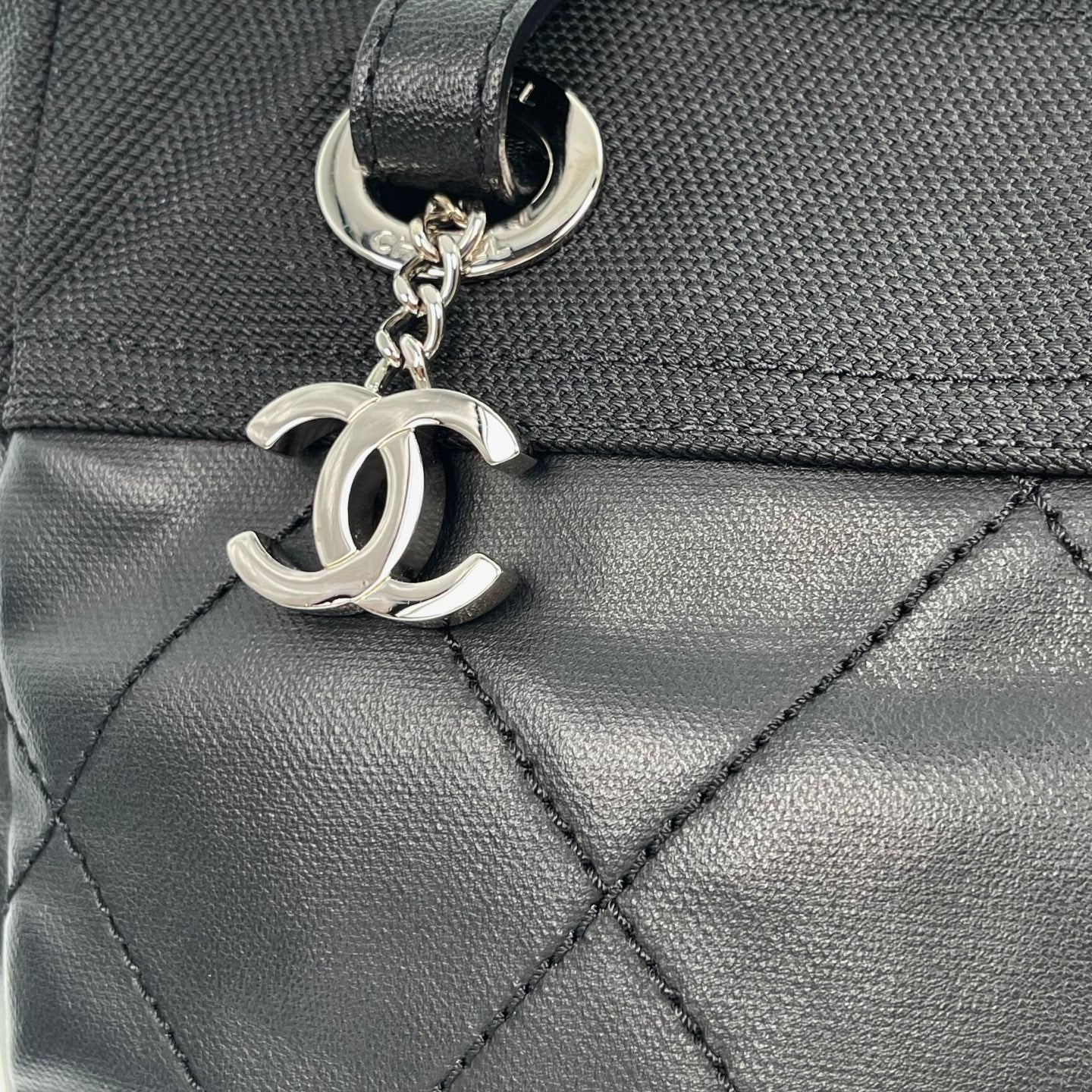 Chanel Mixed Leather & Canvas Small Top Handle Tote Bag [Used]