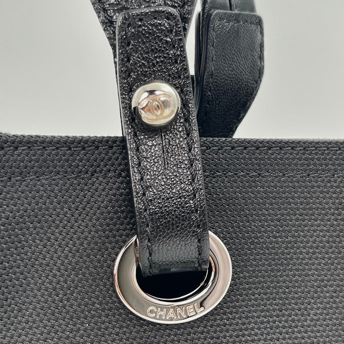 Chanel Mixed Leather & Canvas Small Top Handle Tote Bag [Used]