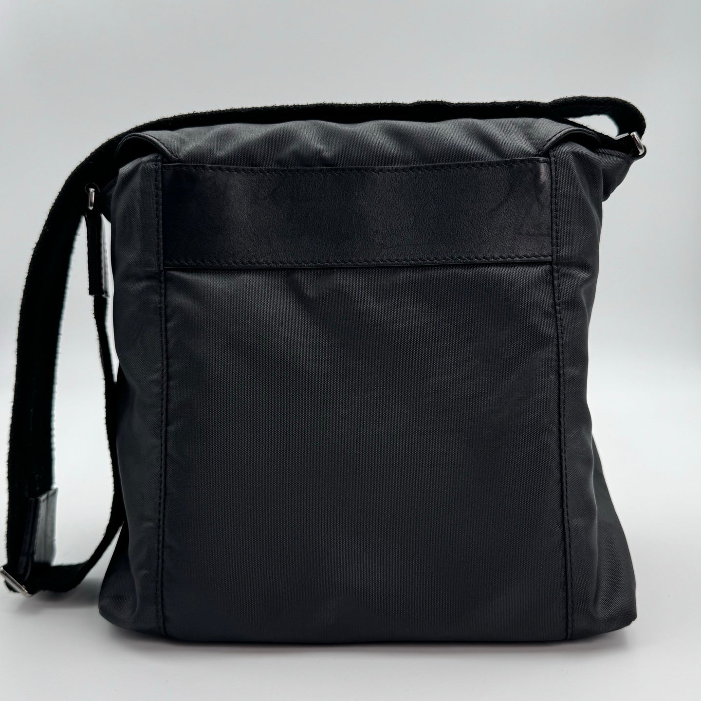 Chanel Nylon Sport Square Logo Crossbody Bag Black/Silver Hardware [Used]