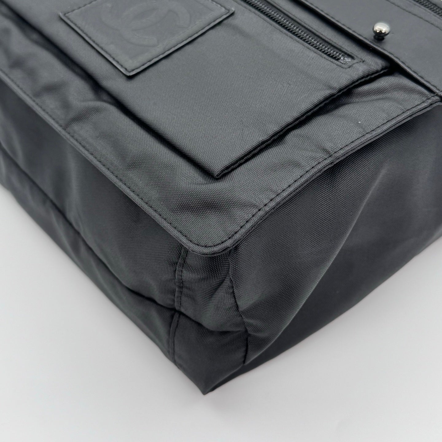 Chanel Nylon Sport Square Logo Crossbody Bag Black/Silver Hardware [Used]