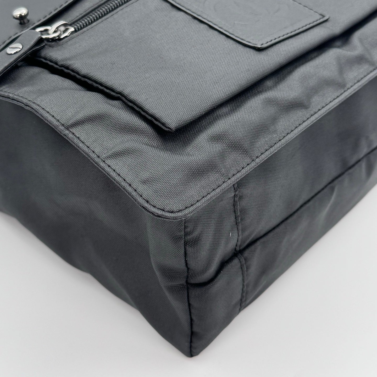 Chanel Nylon Sport Square Logo Crossbody Bag Black/Silver Hardware [Used]