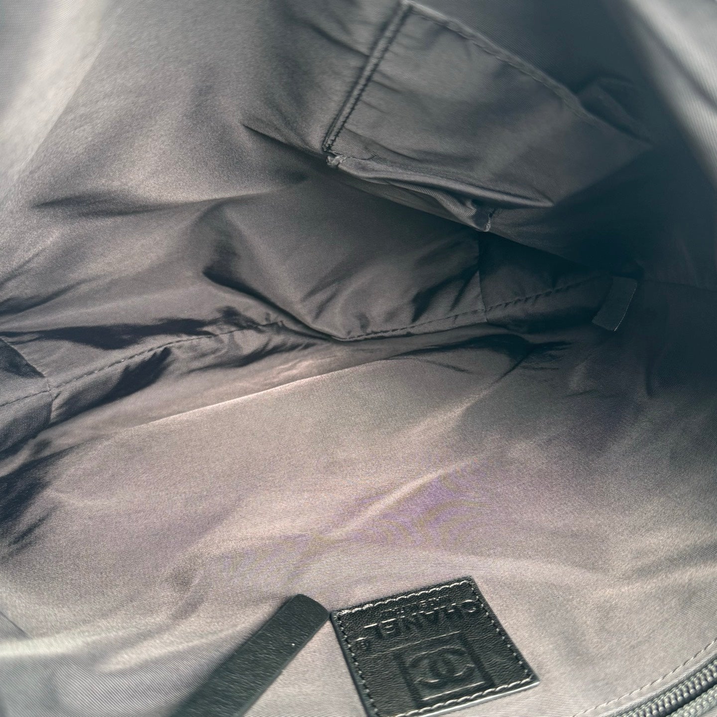 Chanel Nylon Sport Square Logo Crossbody Bag Black/Silver Hardware [Used]