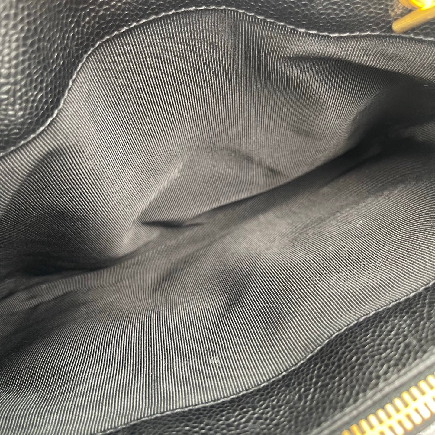 Chanel Black/Gold Caviar Leather Tote Shoulder Bag with CC Flap Pocket [Used]