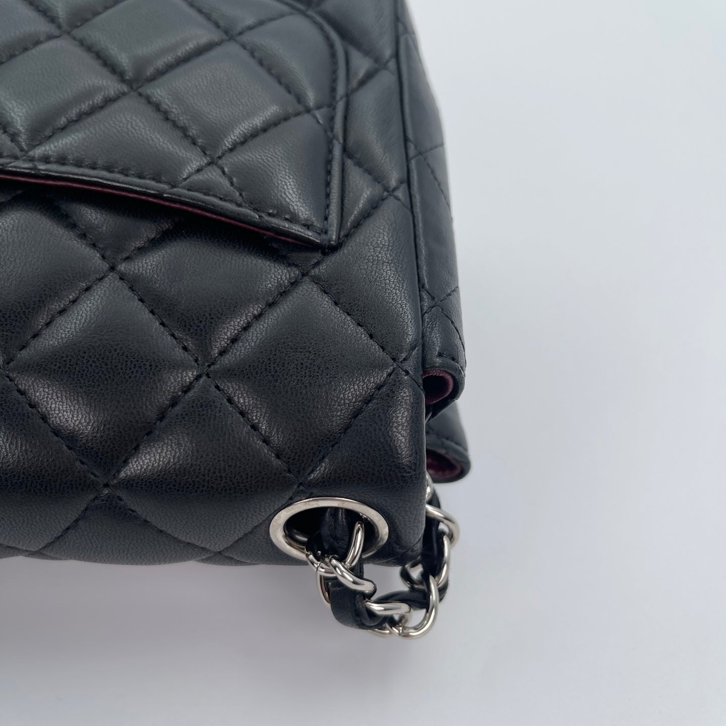 Chanel Lambskin Mini Classic Flap Bag Black / Silver Hardware [Used]