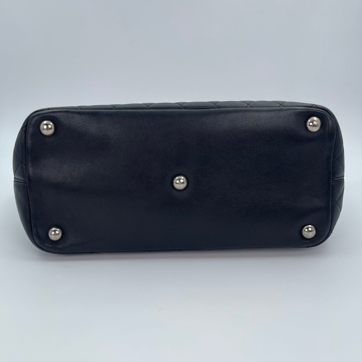 Chanel Calfskin Leather Cambon Tote Bag in Black with Silver Hardware [Used]