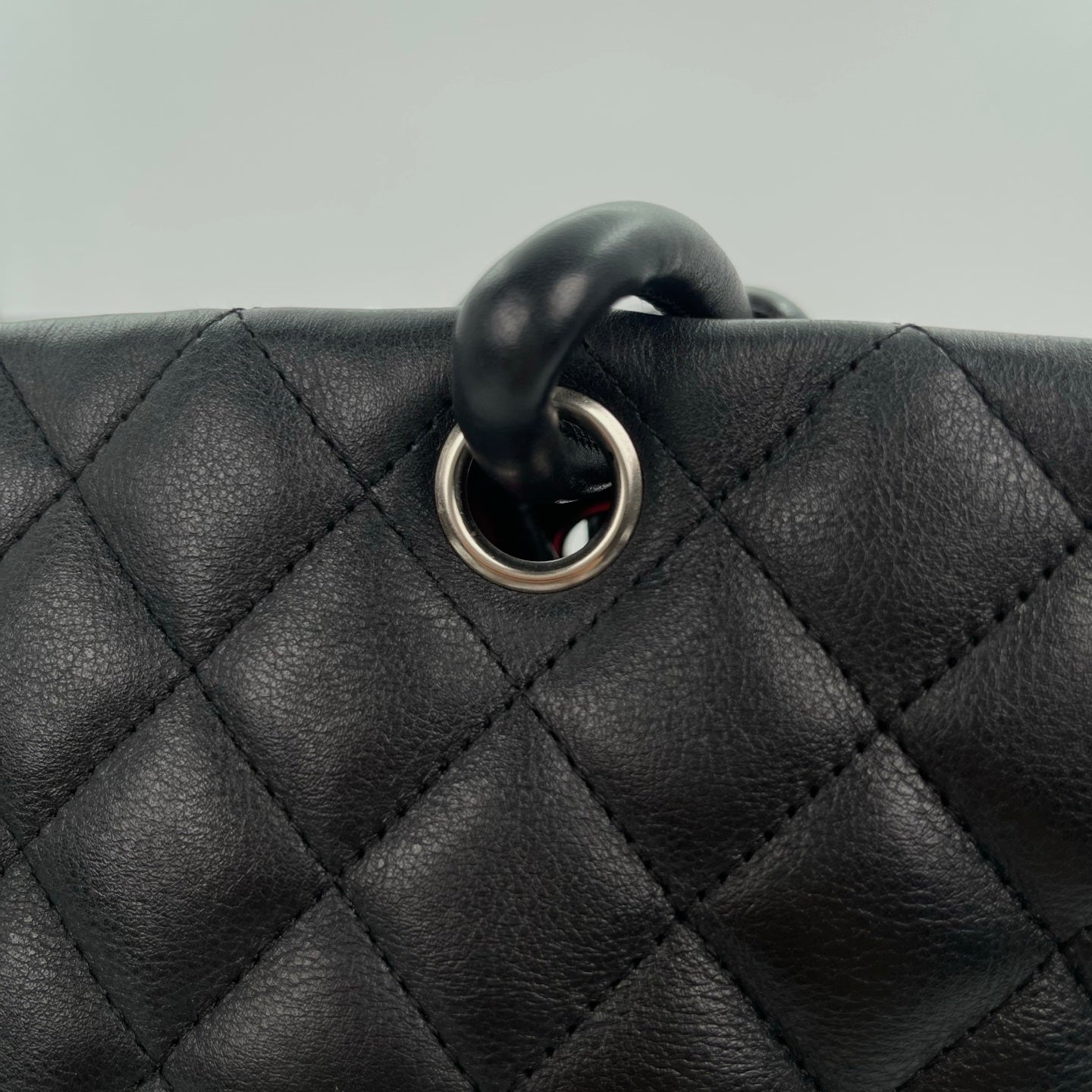 Chanel Calfskin Leather Cambon Tote Bag in Black with Silver Hardware [Used]