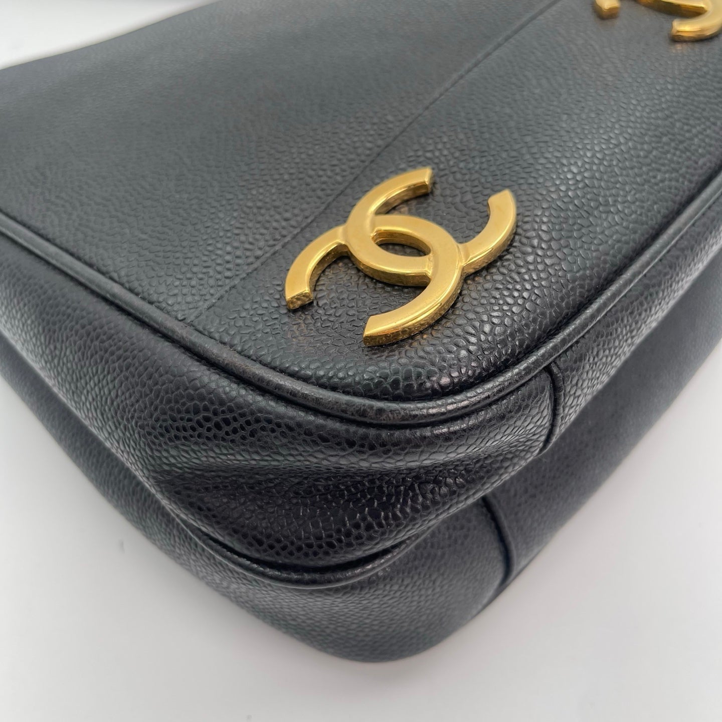 Chanel Black Caviar Leather Double-Sided Tripple CC Tote Bag  [Used]