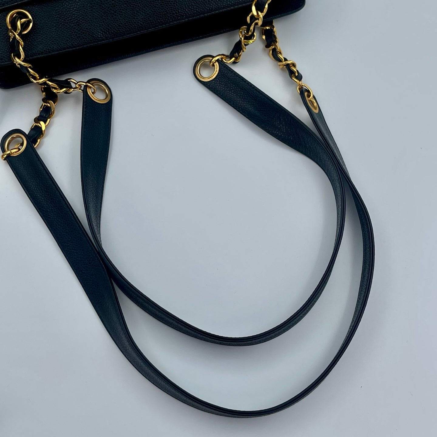 Chanel Black Caviar Leather Double-Sided Tripple CC Tote Bag  [Used]