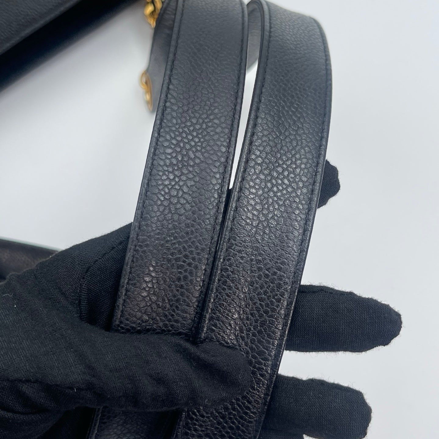 Chanel Black Caviar Leather Double-Sided Tripple CC Tote Bag  [Used]