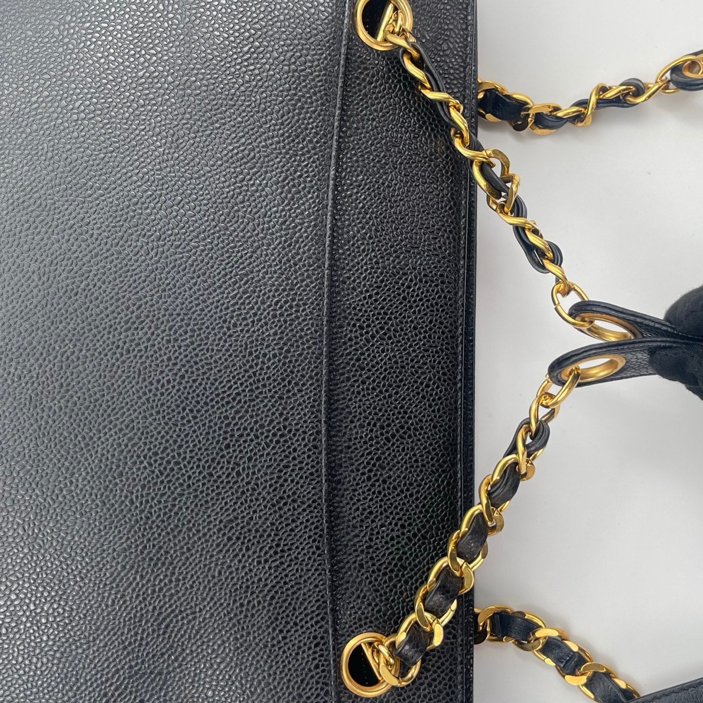 Chanel Black Caviar Leather Double-Sided Tripple CC Tote Bag  [Used]