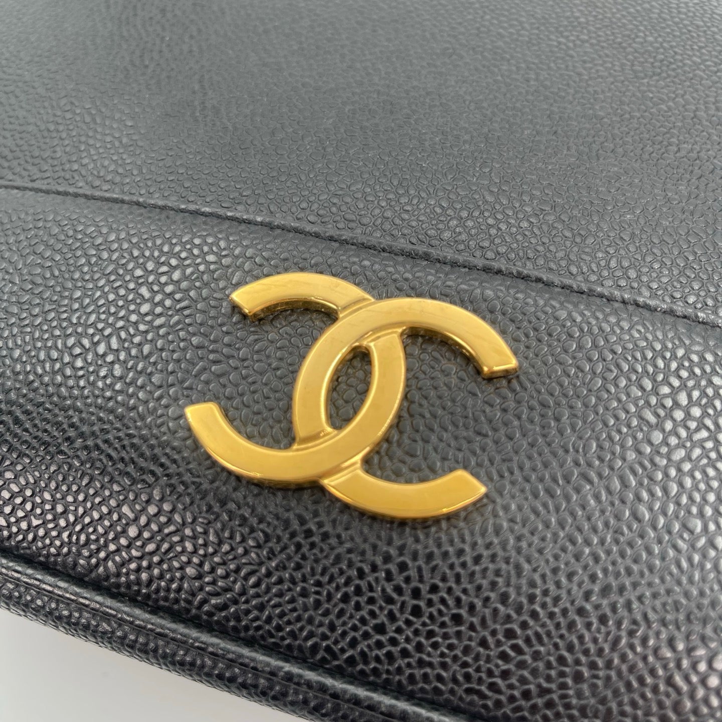 Chanel Black Caviar Leather Double-Sided Tripple CC Tote Bag  [Used]