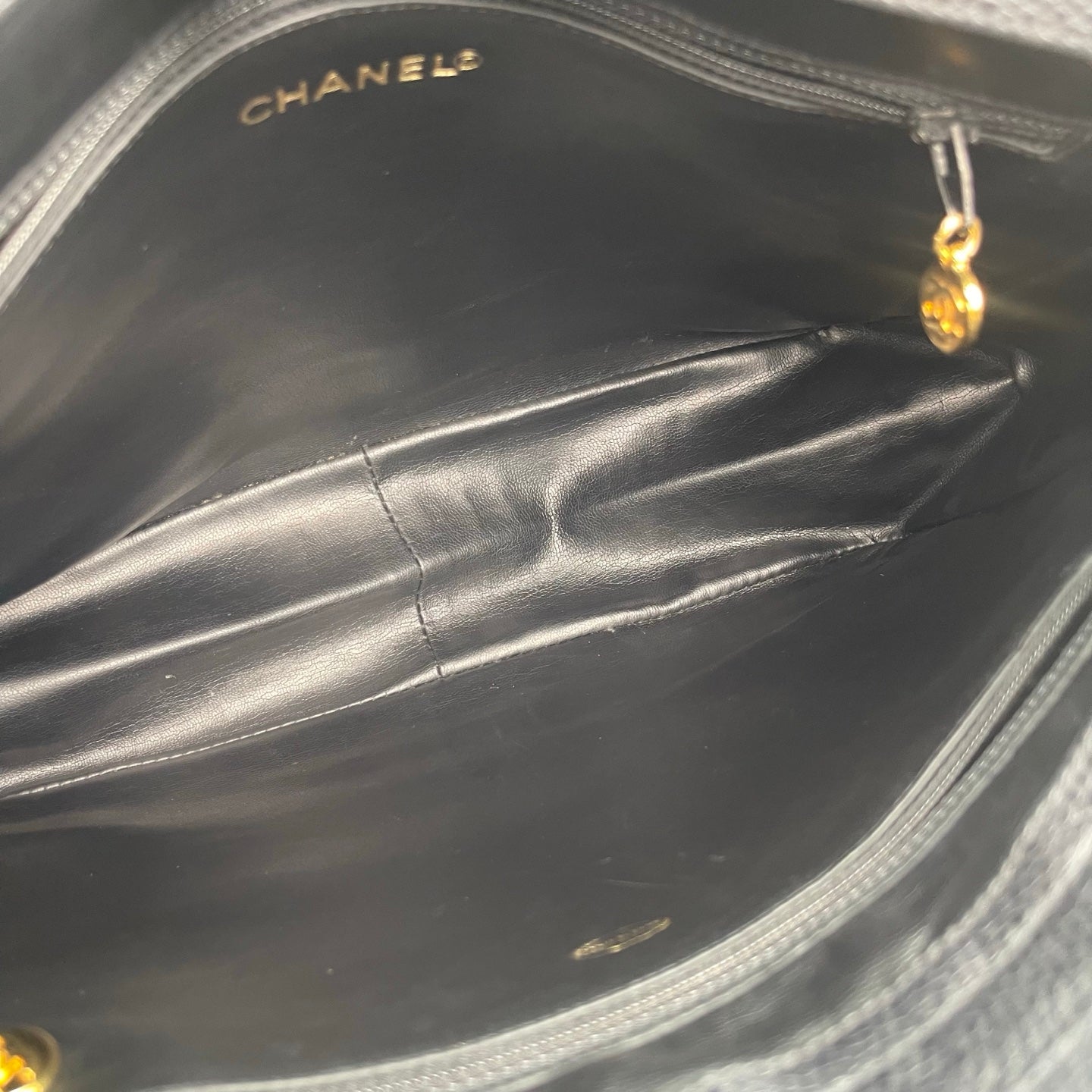 Chanel Black Caviar Leather Double-Sided Tripple CC Tote Bag  [Used]
