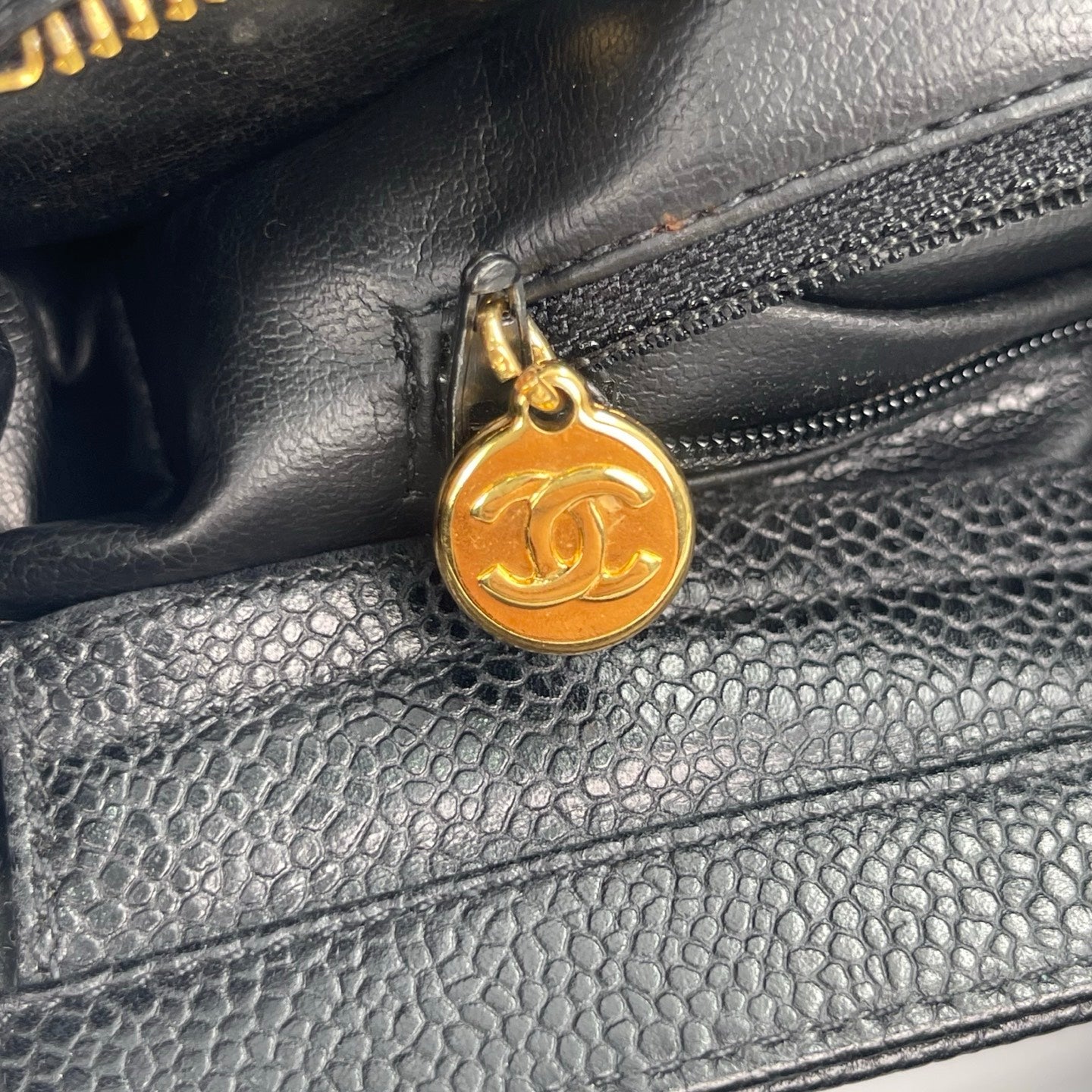 Chanel Black Caviar Leather Double-Sided Tripple CC Tote Bag  [Used]