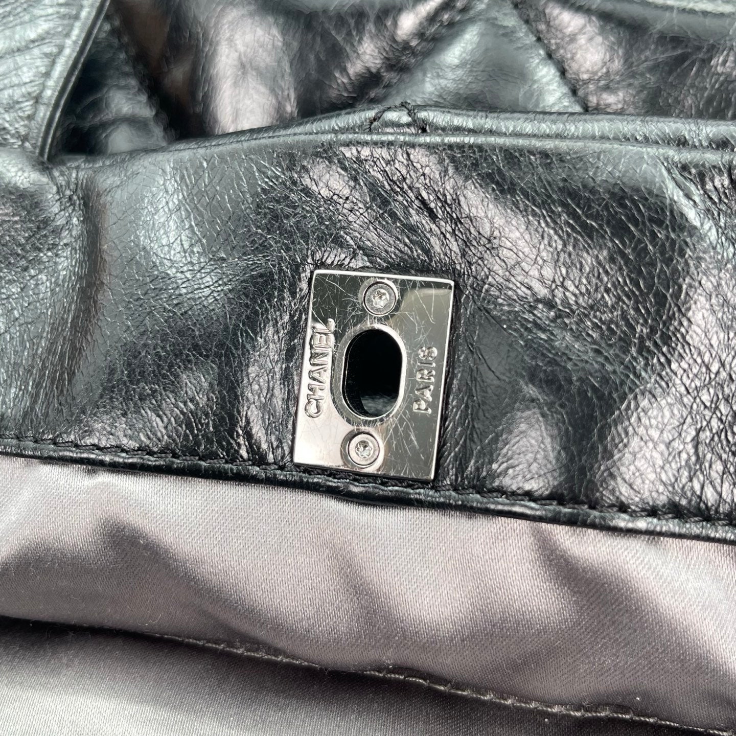 Chanel Tweed & Waxed Calfskin Quilted 2-Way Puffy Tote Bag Black/Silver [Used]