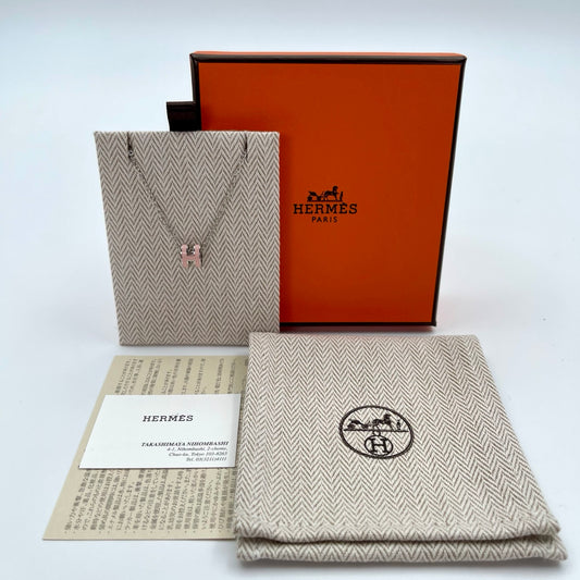 Hermès Pop H Pendant in Rose Sakura with Palladium Hardware [All New]