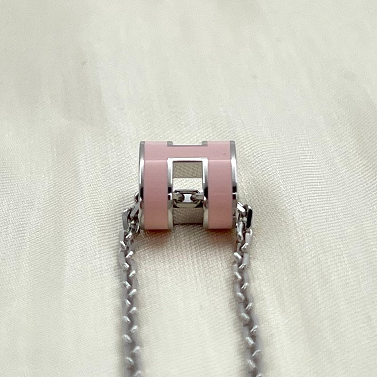 Hermès Pop H Pendant in Rose Sakura with Palladium Hardware [All New]