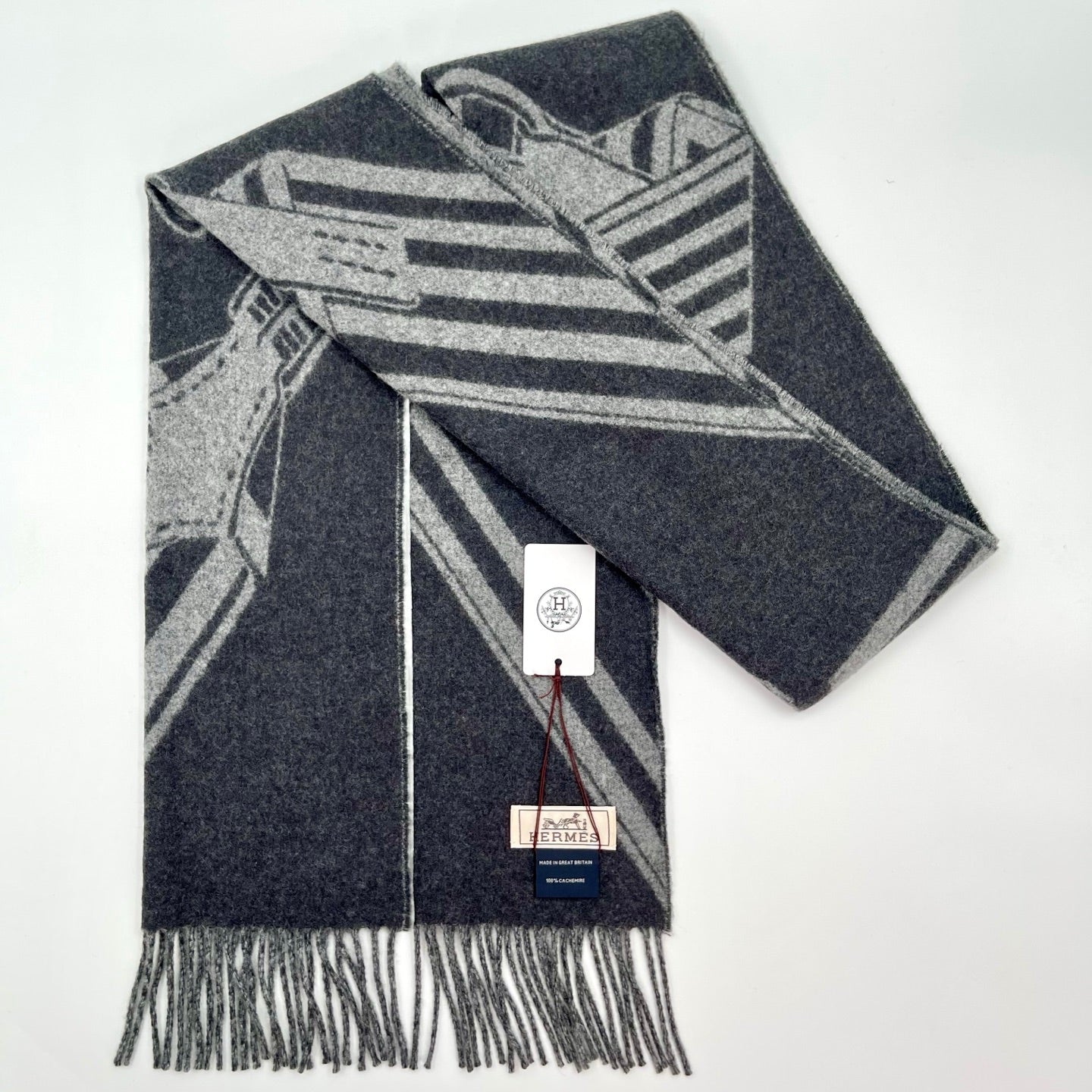 Hermès Sangles en Zig Zag muffler in 100% cashmere [All New]