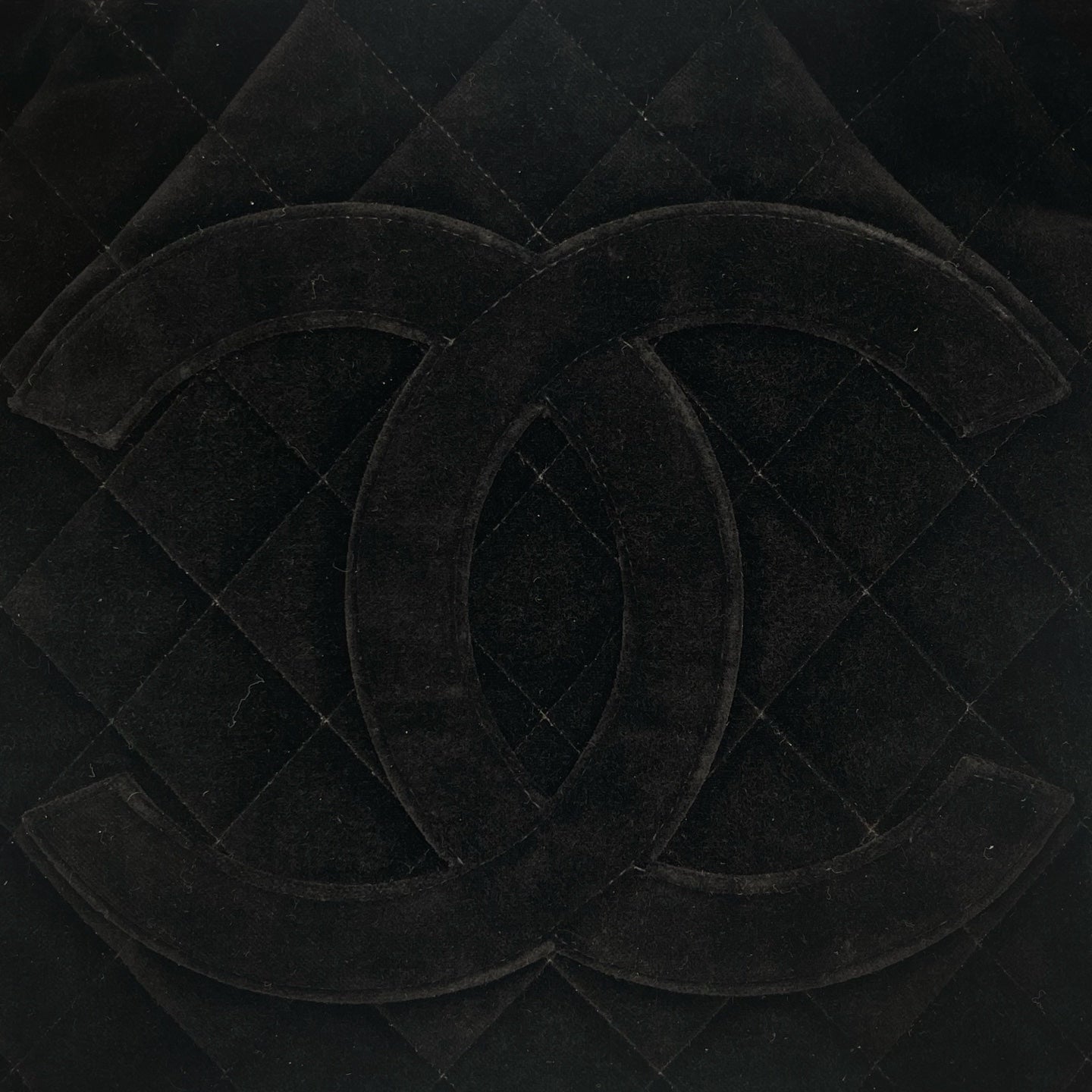 Chanel Velvet Hilton Tote Bag in Black with Gold Hardware [Used]