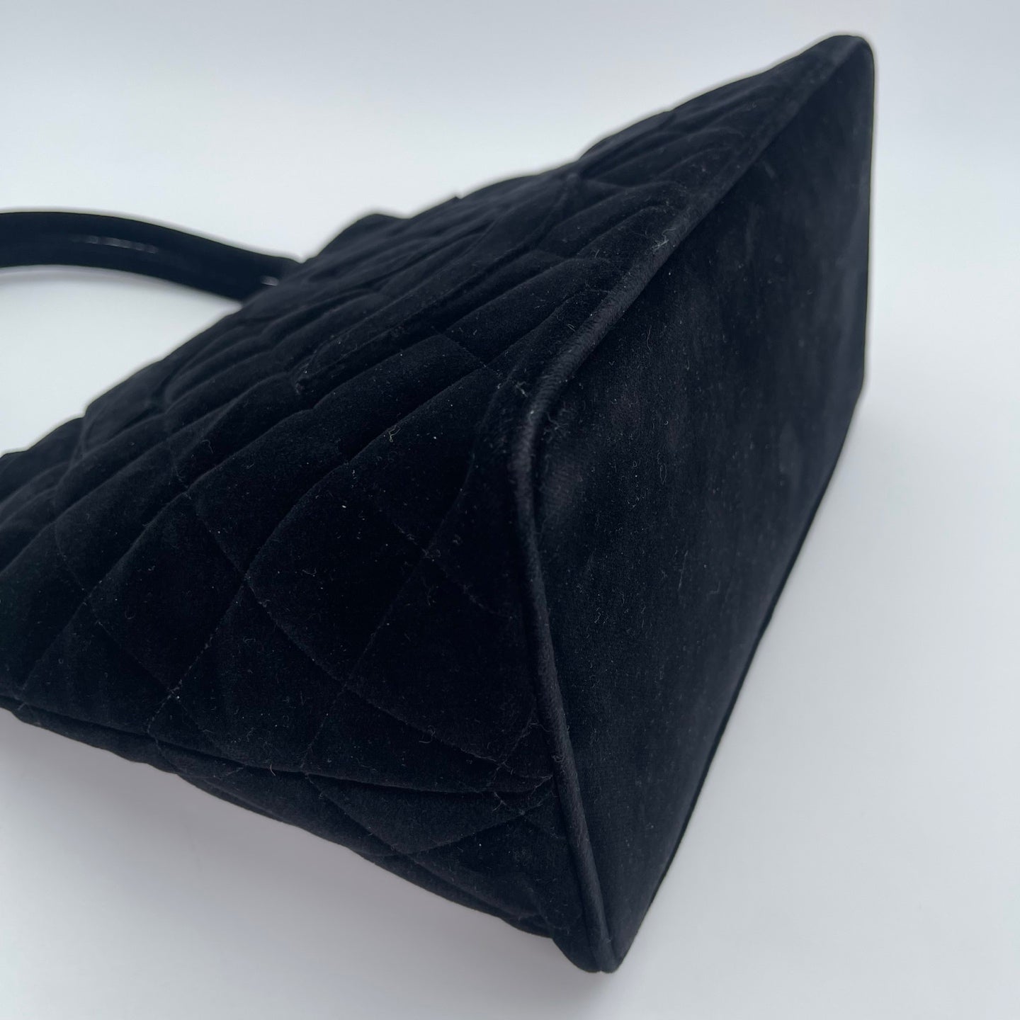 Chanel Velvet Hilton Tote Bag in Black with Gold Hardware [Used]