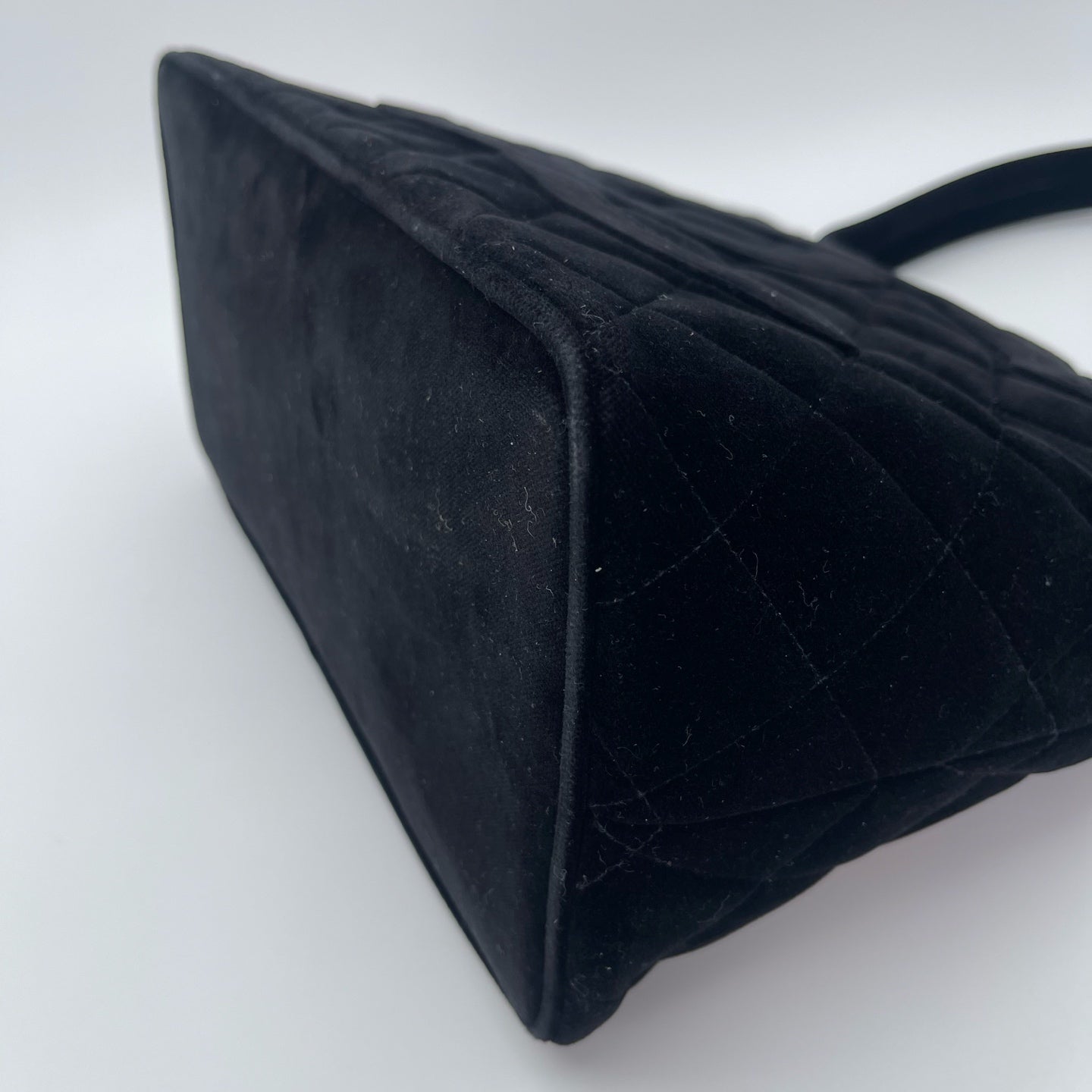 Chanel Velvet Hilton Tote Bag in Black with Gold Hardware [Used]