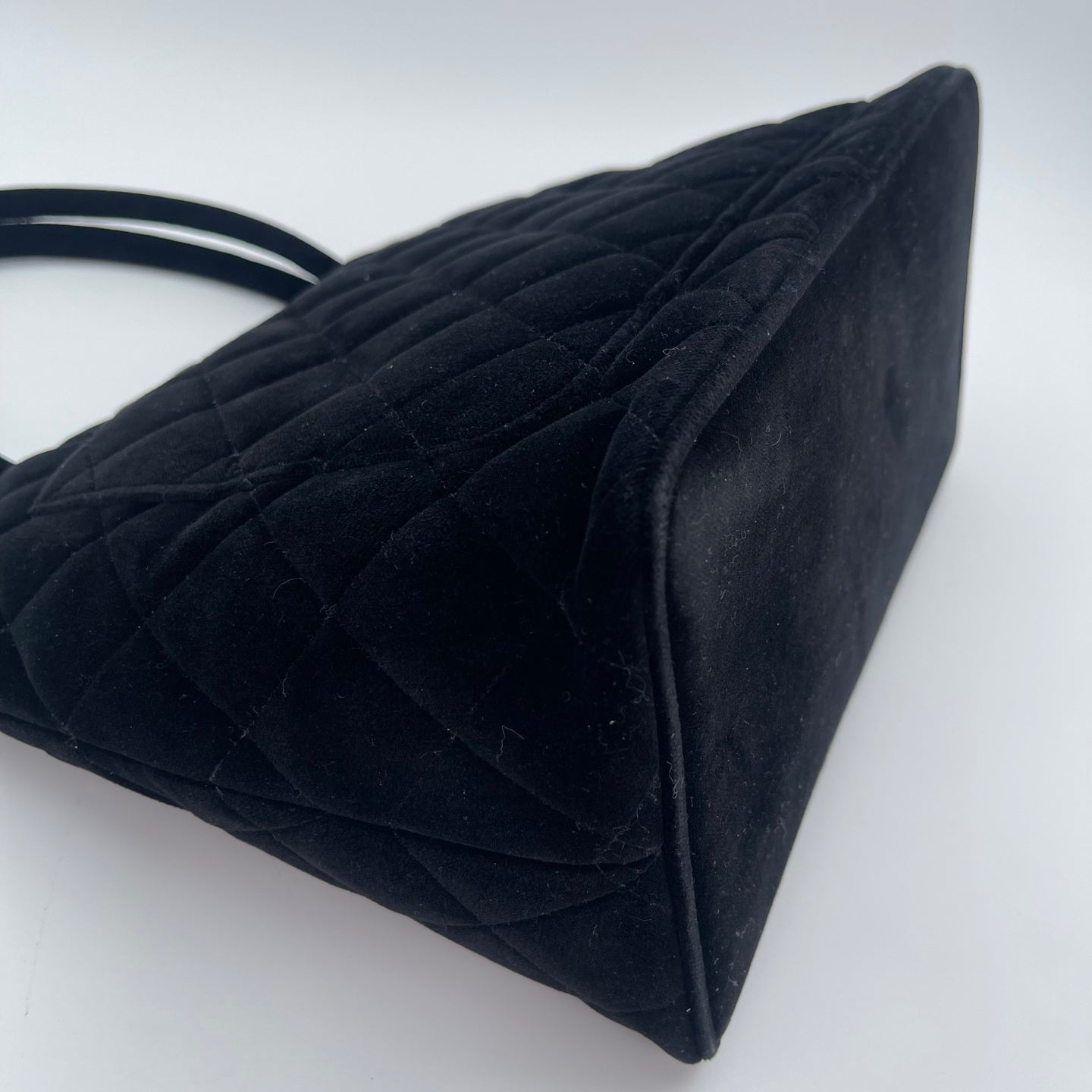 Chanel Velvet Hilton Tote Bag in Black with Gold Hardware [Used]