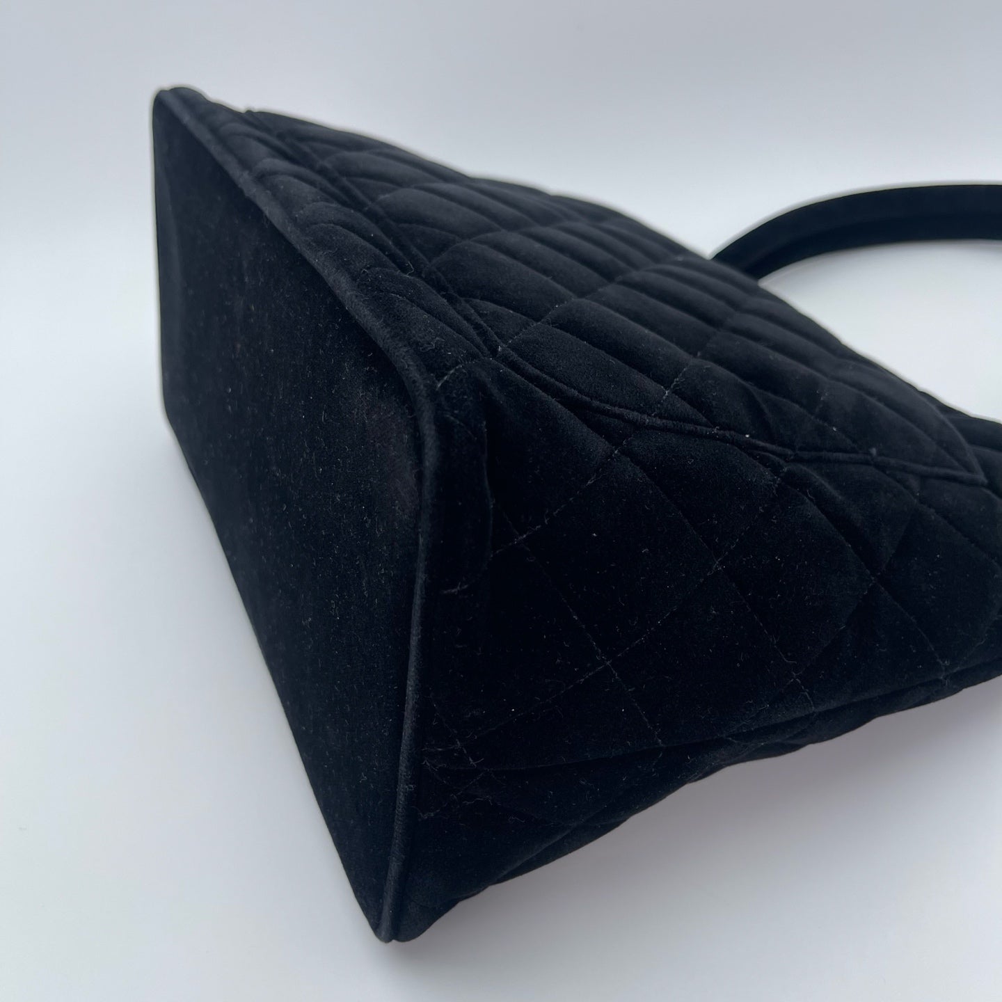 Chanel Velvet Hilton Tote Bag in Black with Gold Hardware [Used]