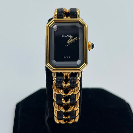 Chanel Première Black and Gold M Size Watch [Used]